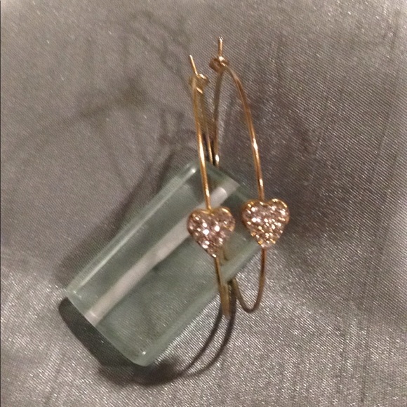 Hoop Heart Earrings - Picture 3 of 4